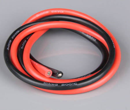 Silicone Wire 10AWG 1mtr Red Black