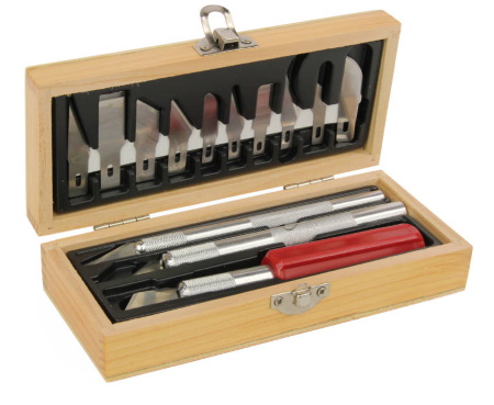 Excel Hobby Knife Set in Wooden Box