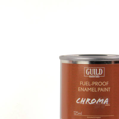 Gloss White 125ml Tin Chroma Enamel Fuelproof Paint