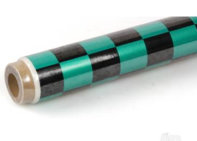 2m Oracover Fun-3 Large Chequered Pearl Green/Black 