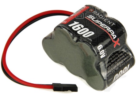 NiMH 6.0V 1600mAh 2/3A 3-2 Hump Receiver Battery Pack