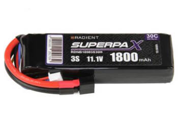 Radient LiPo 3S 1800mAh 11.1V 30C Deans HCT