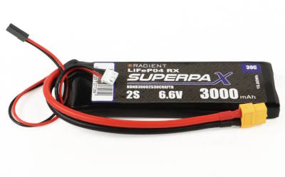 Radient LiFe 2S 6.6V 3000mAh 30C XT60 Receiver Battery