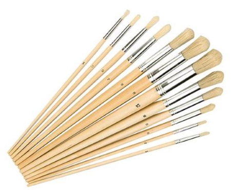 Round Tipped Paint Brushes Pk12