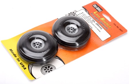 Dubro 3-1/2inch 88.9mm Wheels with Treaded Tyres Pair