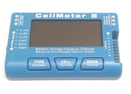 8 Cell Lithium Battery Capacity Checker Balance Discharger and Servo Tester