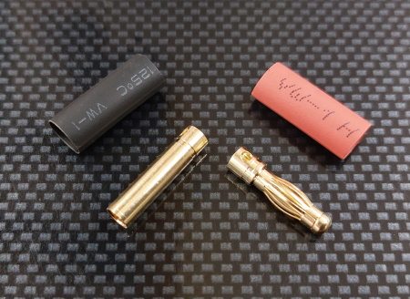4.0 mm Gold Connector One Pair with Heat Shrink