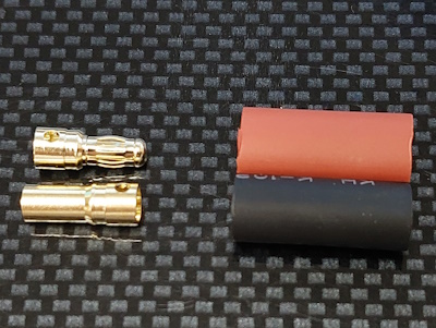 3.5mm Gold Connector including Heat Shrink 1 Pair