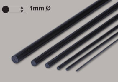 Carbon Fibre Rod 1x600mm Pk6